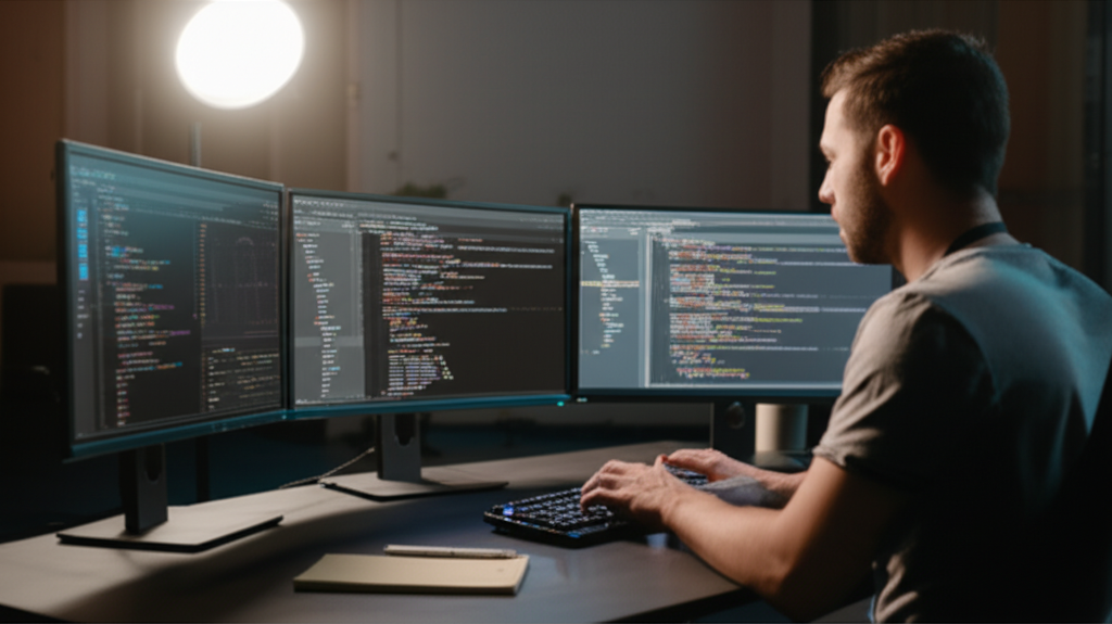 Developer working on web development and AI automation projects